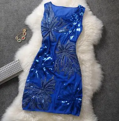 Женское летнее платье 2021 модное без рукавов с вышивкой и бусинами блестками для