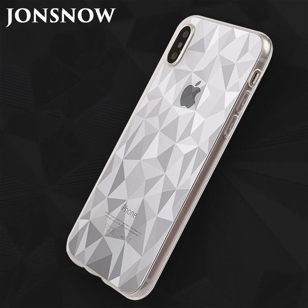 JONSNOW ТПУ чехол для iPhone X ультра тонкий мягкий силиконовый ромба Защитная крышка 6