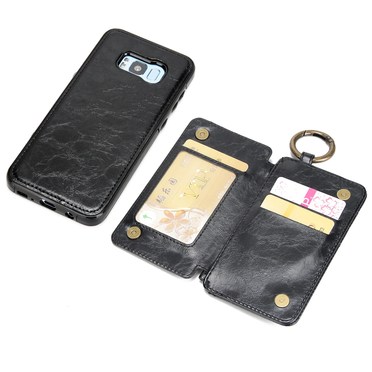 Hxairt Retro Wallet Split Kickstand Leather Case Book Cover Phone Bags for Samsung S8 S8plus S7 S9 S9plus Cases |