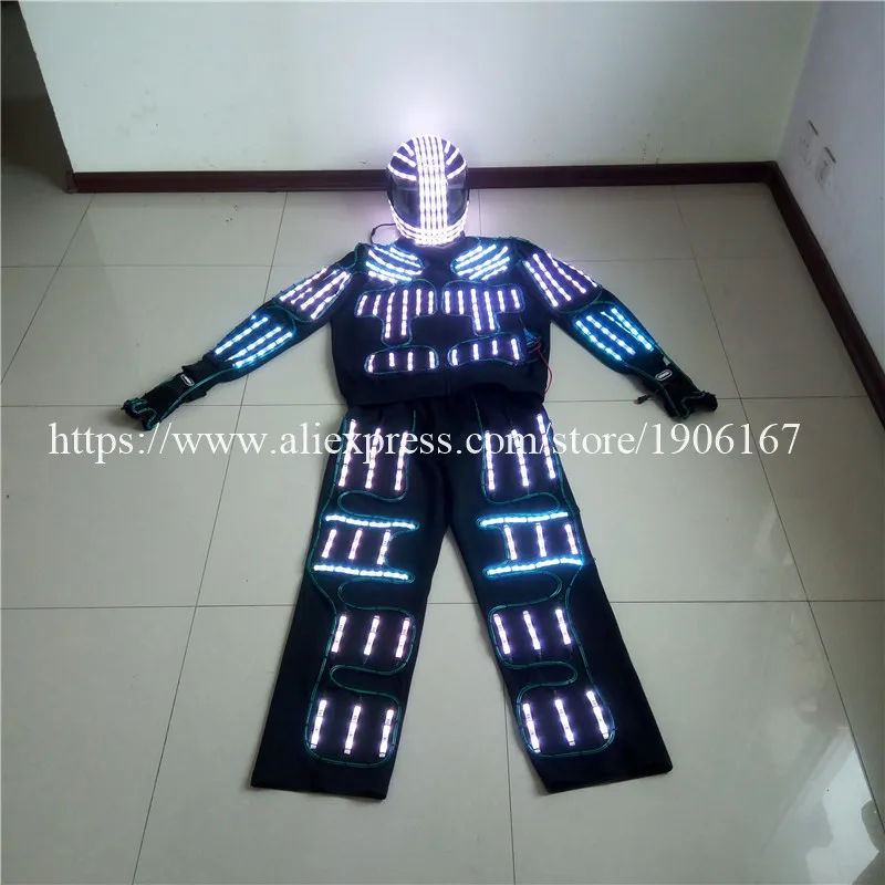 RGB LED костюм одежда el проволочные костюмы светодиодные роботов Давида с