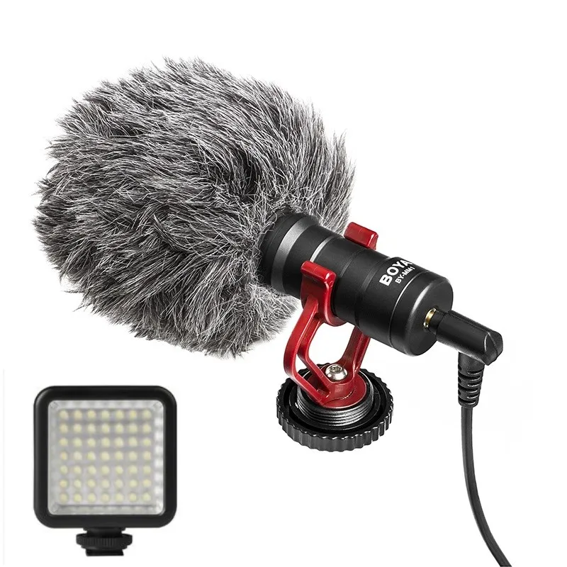 Mic w mini LED Ulanzi двойной Холодный башмак Удлинитель кронштейн светодиодный видео светильник подставка для микрофона для Nikon Canon EOS M50 sony DSLR камера аксессуары - Цвет: Mic w mini LED