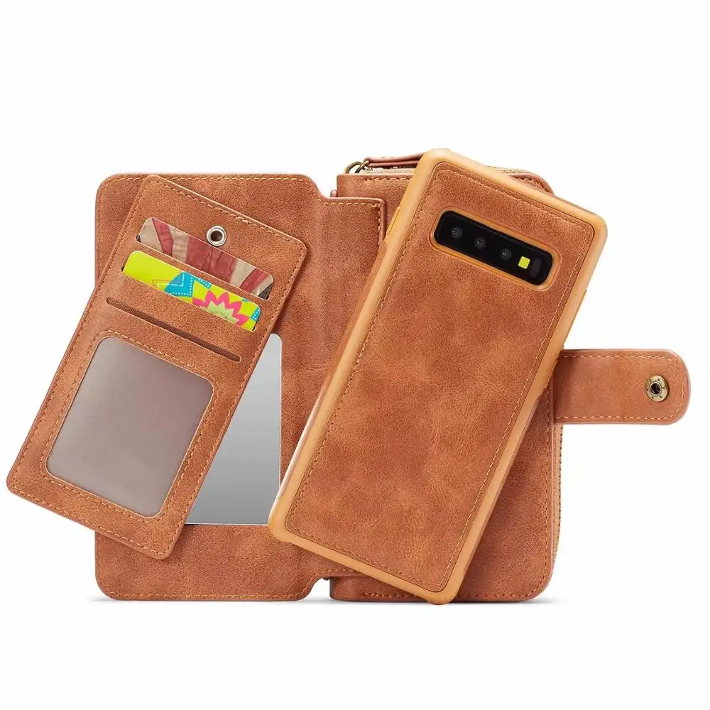 Новинка, съемный кошелек на молнии, Магнитный чехол, кожаный чехол для samsung Galaxy S10/S10 Plus/S10 E, брендовый чехол
