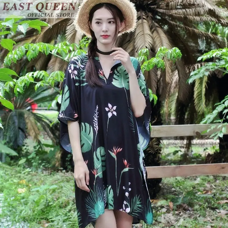 Женское пляжное платье boho Пляжное Платье До Колена с цветочным принтом и