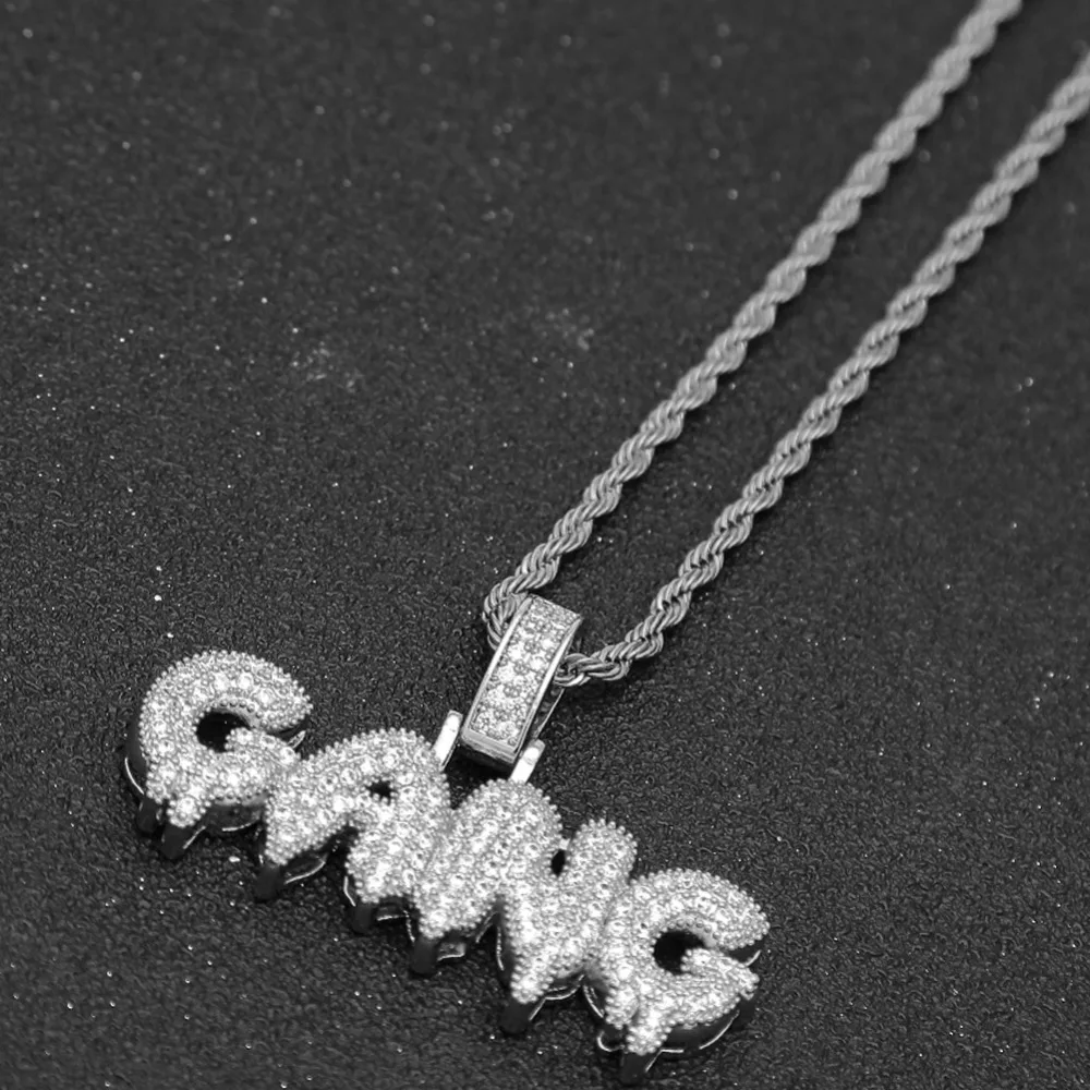 Ожерелье с подвеской в стиле хип хоп BLING KING ожерелье из кубического циркония