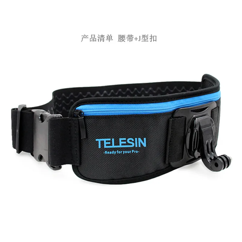 Новинка 2019 аксессуары TELESIN регулируемый поясной ремень + j крюк для Gopro hero 7 6 5 3 4 xiaomi