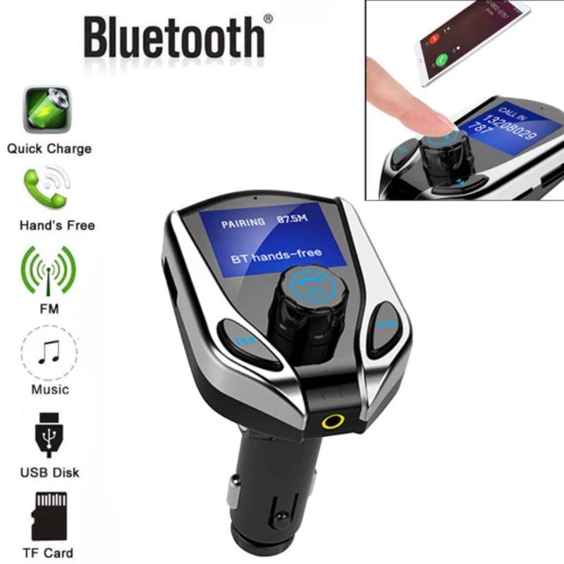 Bluetooth автомобильный комплект громкой связи 1 3 дюймов Большой экран 5 мм AUX аудио A2DP