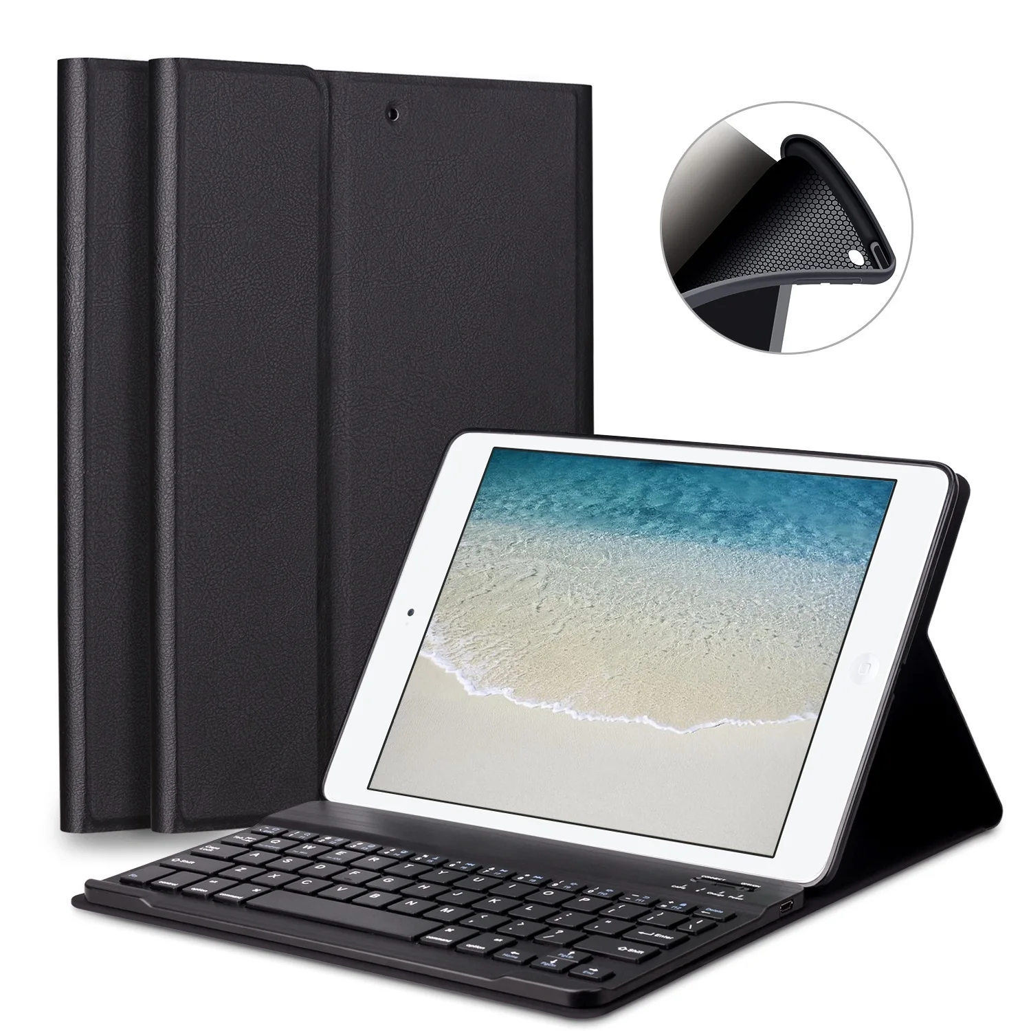 Чехол с клавиатурой для iPad Air 2/Air 1/для iPad чехол 9,7 силиконовый мягкий внутренний чехол с многоугольной подставкой