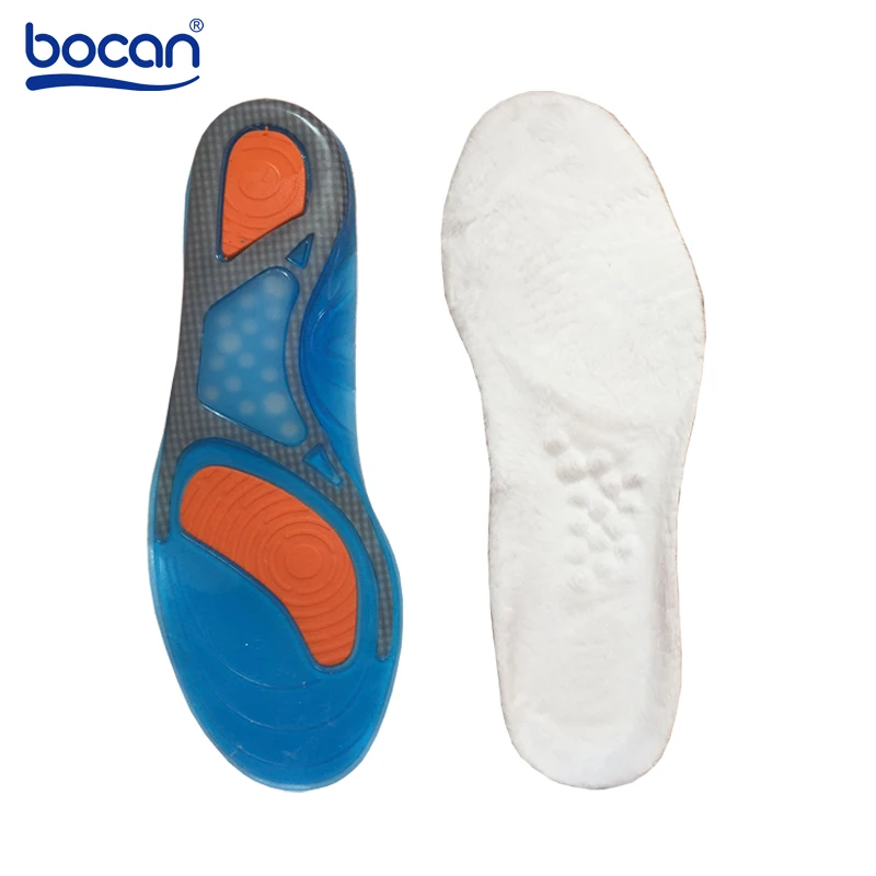 Bocan heat insoles gel winter thick velvet warm insoles imitation wool insoles comfortable thermal insoles