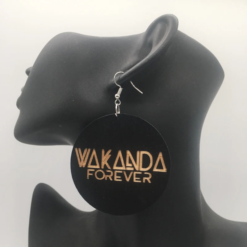 Деревянные серьги wakanda forever бесплатная доставка|Серьги-подвески| |