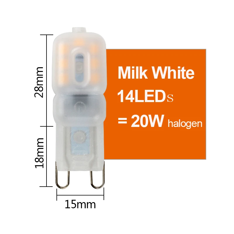 G9 светодиодный светильник 220 V SMD 2835 лампада 240 V лампы 360 градусов заменить 20 W 40 W галогеновая лампа для люстры - Испускаемый цвет: 14LEDs Milk