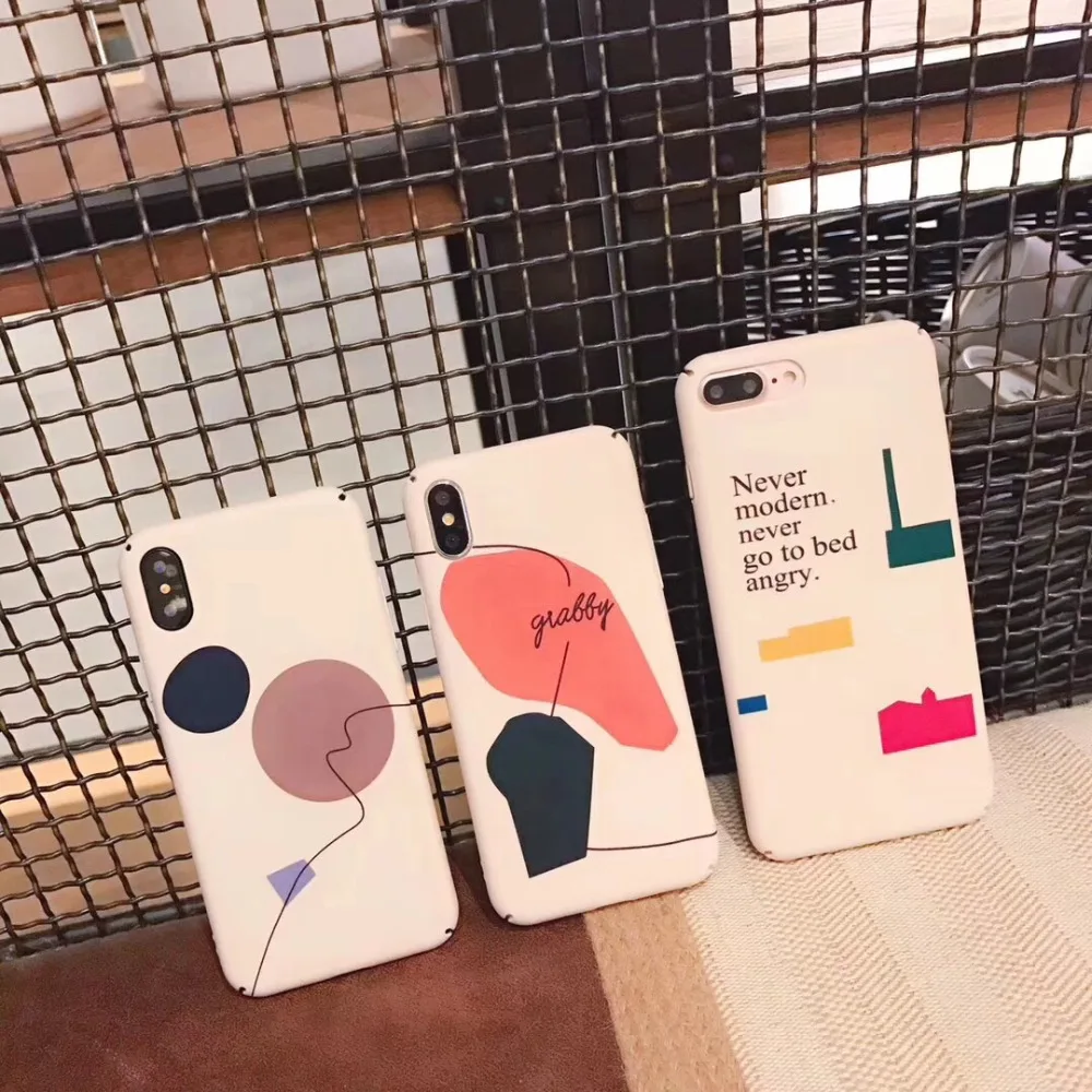 For iPhone X R Xs Max 8 7 6 6s Plus Case Cute Abstract Back Cover Fashion Shell Protective Skin |
