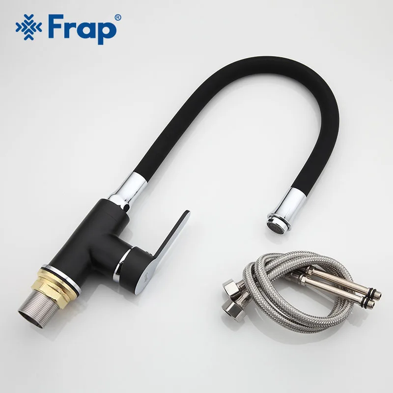 FRAP кухонный кран черный силикагель hosepipe лак смеситель для раковины краны с одной