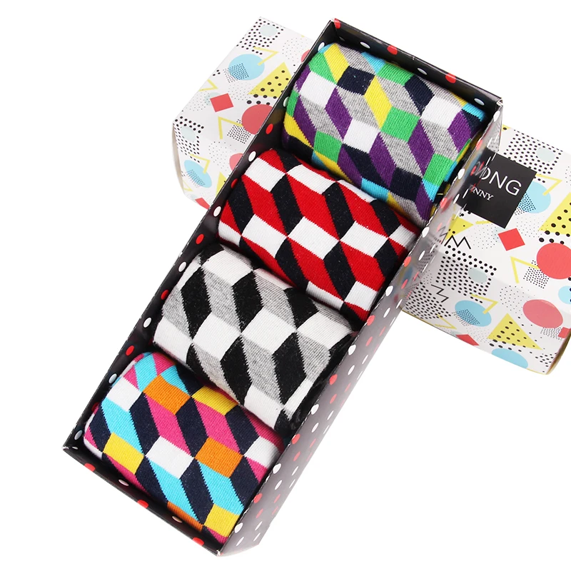 JULY'S песня без коробки 4 пары много Happy Socks Для мужчин s смешные носки брендовые хлопковые Для мужчин платье носки креативные носки