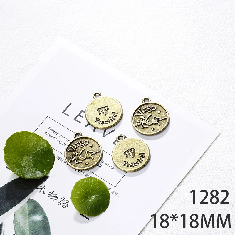 

18*18mm 8pcs Zodiac Virgo Alloy Pendant For Diy Jewelry Making 2 Colors Antique Silver Antique Bronze No.1282