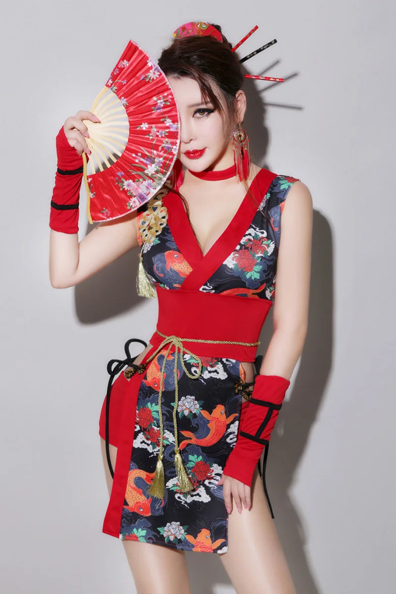 

new sexy dance bar ds costumes cheongsam club singer performing cosplay kimono clothing for lady