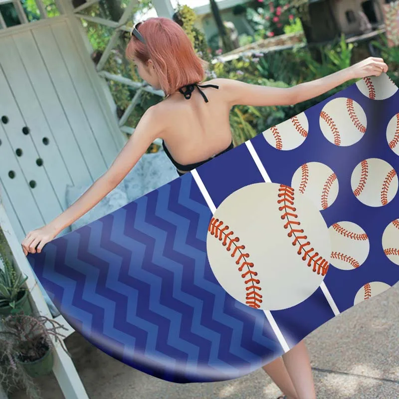 Summer Baseball Large Beach Towel Microfiber Bath Towels Swimming Outdoor Gym Traveling Toalla Playa Serviette De Plage |