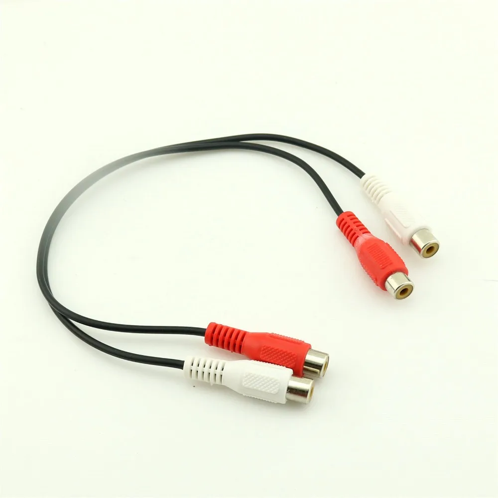 

1 шт., 2 RCA гнездо на 2 RCA гнездо, удлинитель, стерео аудио кабель для ТВ, DVD-плеера, 30 см