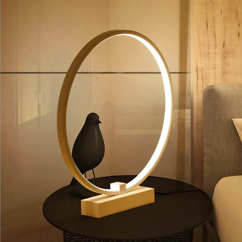 Modern Simple round circle LED Table Lamp For Bedroom Living Room Study Desk Lamps Minimalist Bedside | Освещение