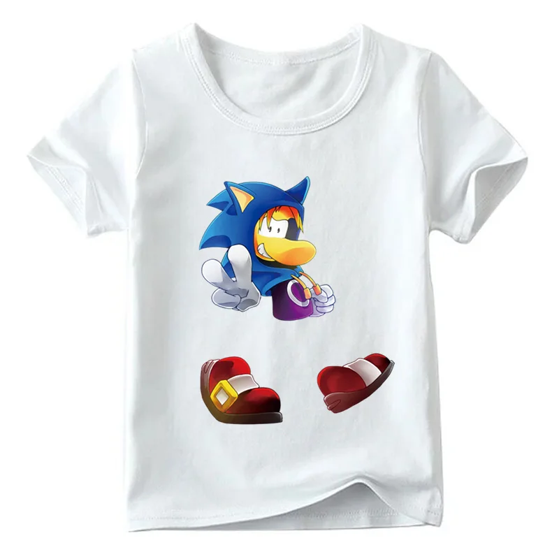 White F Детская футболка с принтом из мультфильма «Rayman Legends adventures» летняя белая футболка для маленьких девочек Повседневная забавная Одежда для мальчиков ooo5204 - Цвет: White F