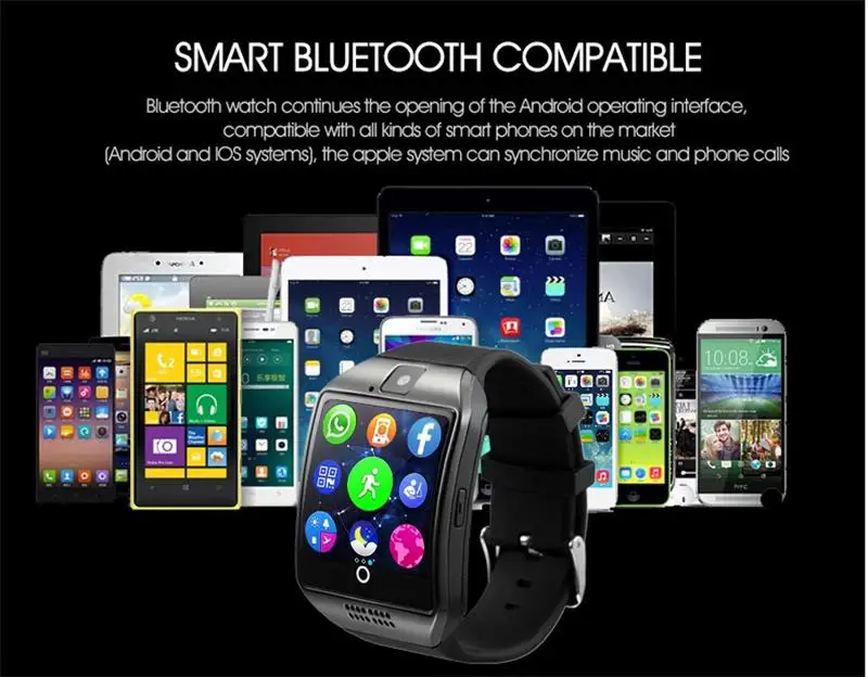 Q18 Bluetooth Смарт часы Smartwatch вызов Relogio 2G GSM SIM TF карта камера для iOS Android телефон шагомер facebook PK DZ09 Y1