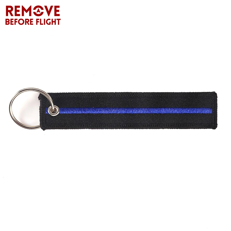 Fashion Keychain Blue Striped Bar Key Chain for Car Rings Cool Fobs Simple Style Embroidery Keychains Motorcycles | Украшения и