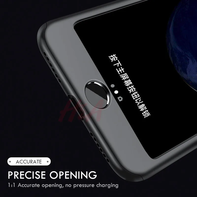 H& A полный защитный чехол для iPhone 7 8 6S 6 Plus чехол для iPhone 6 6S Plus чехол 5 5S se чехол для телефона Plsatic Coque стекло