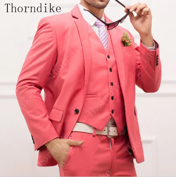 suits4 Thorndike, мужской свадебный костюм,, элегантный, 3 предмета, свадебное платье, темно-зеленый, курительная одежда, пиджак, брюки, жилет, мужской тонкий костюм - Цвет: suits4