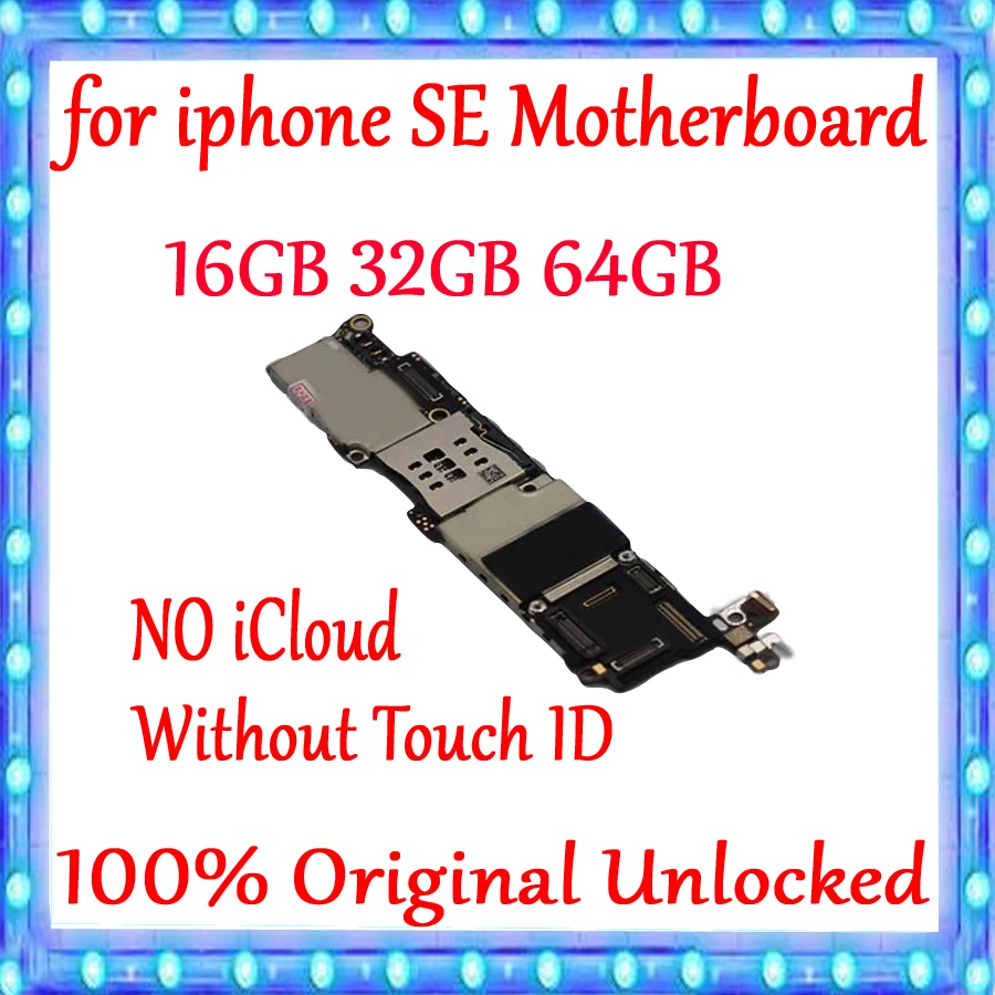 

Free icloud for iphone 5SE SE Motherboard without / with Touch ID,Original unlocked Logic boards for iphone SE with IOS System