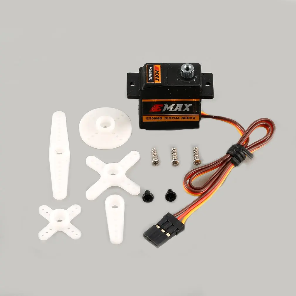 EMAX Цифровой Металлический сервопривод ES09MD 4 8 6 в 2 кг 0 10/0 08 сек/60 градусов для RC 450