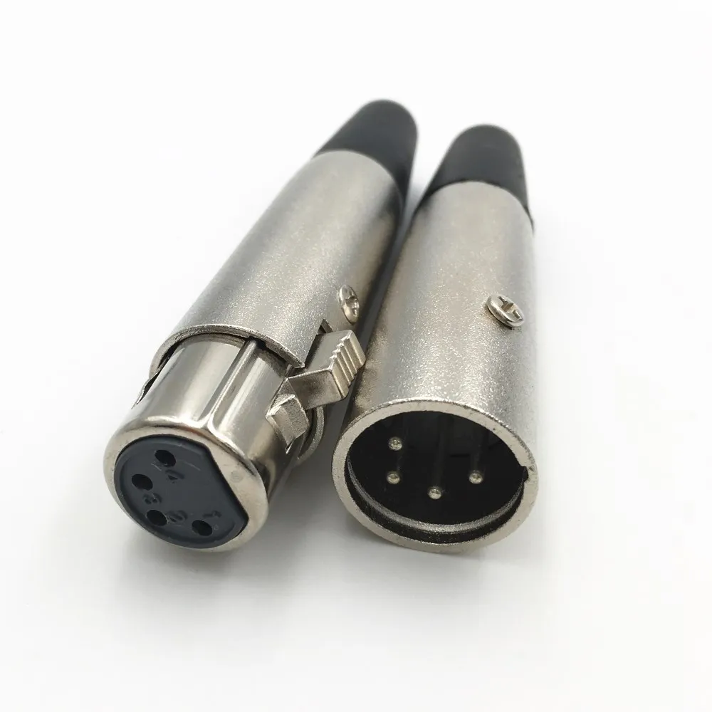 2 шт. металлический XLR 3 4 5 Pin штекер мужской и женский припой адаптер Разъем для музыкального стола динамик аудио микрофон микрофонный кабель серебристый