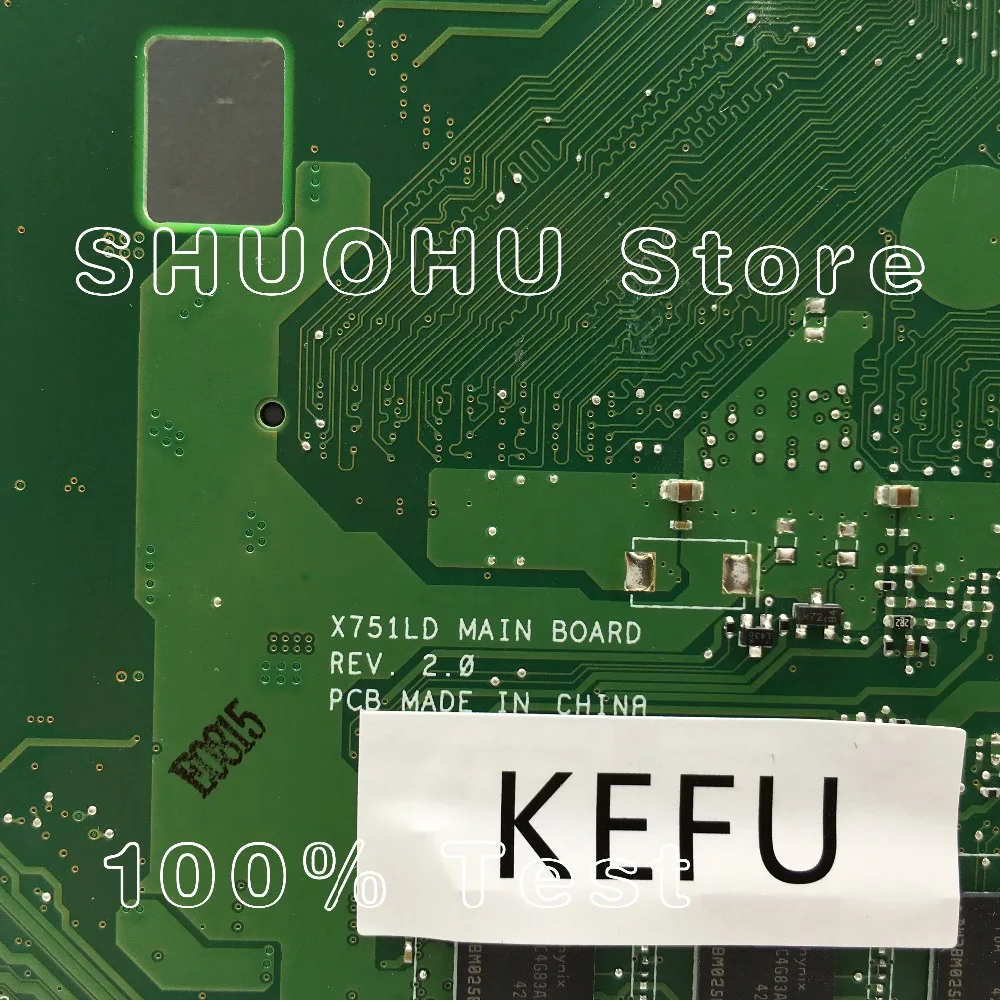 Материнская плата KEFU для ноутбука ASUS X751LA X751L X751LD R752LD R752LA R752LN rev2.0 протестированная