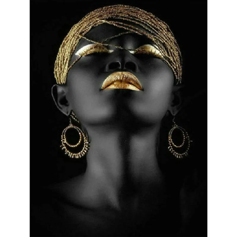 

YIKEE diamond painting Black skin woman,diamond mosaic,diamond embroidery K415