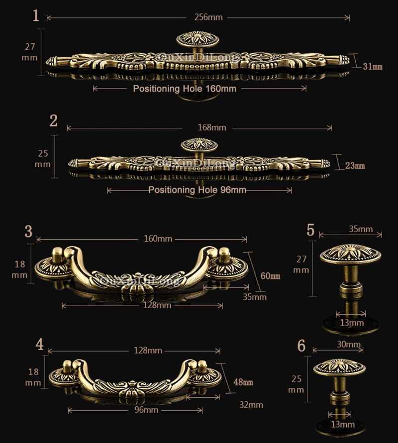 Retro 2PCS European Antique Kitchen Cabinet Door Furniture Handles Cupboard Wardrobe Shoe Drawer Pulls and Knobs | Обустройство дома
