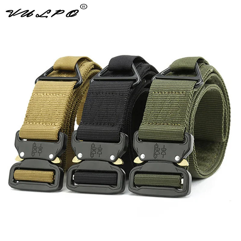 

VULPO Hunting Tactical Belt Combat CQB Adjustable Waist Belt Thicken Metal Buckle Nylon Belt Army Military Belts