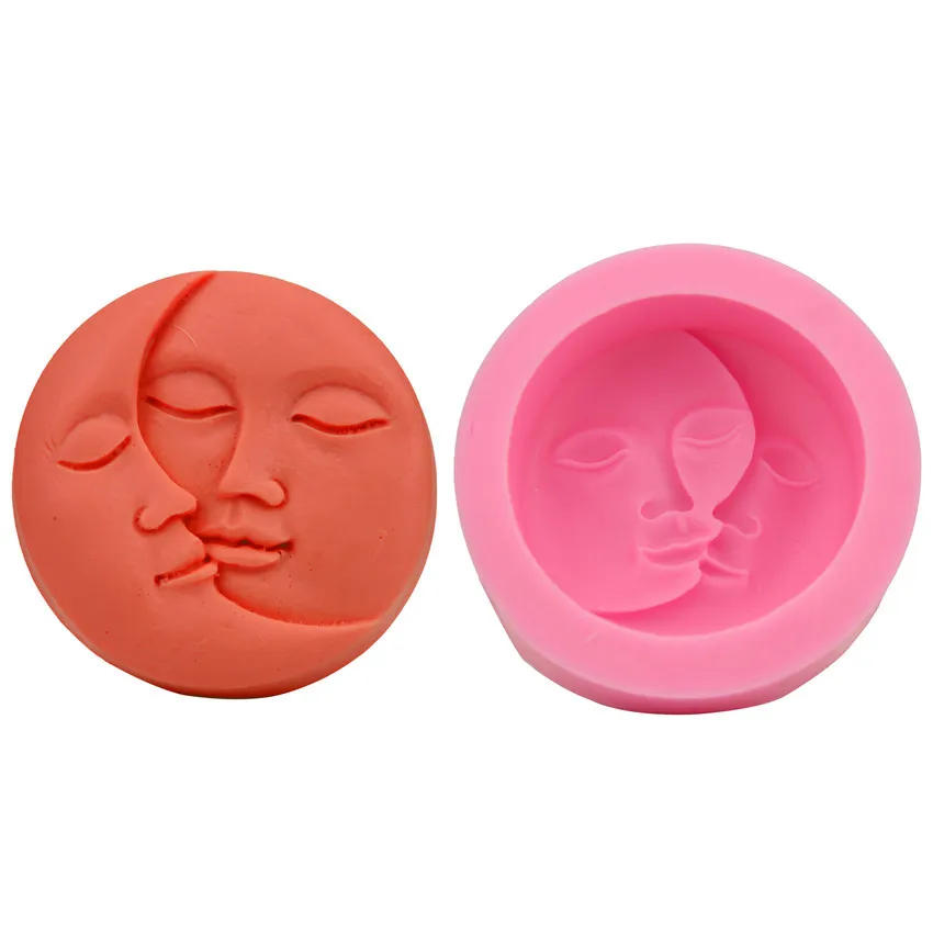 Moon Face Mold Silicone Handmade Soap Molds Candle Polymer Clay Mould Cake Chocolate Fondant Baking Tool Pudding Ice Moulds | Дом и сад