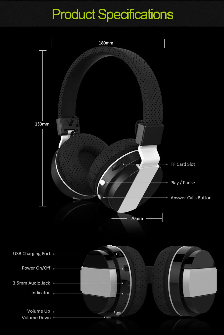 ZEALOT B17 стерео беспроводные наушники Bluetooth гарнитура TF карта Handsfree с микрофоном