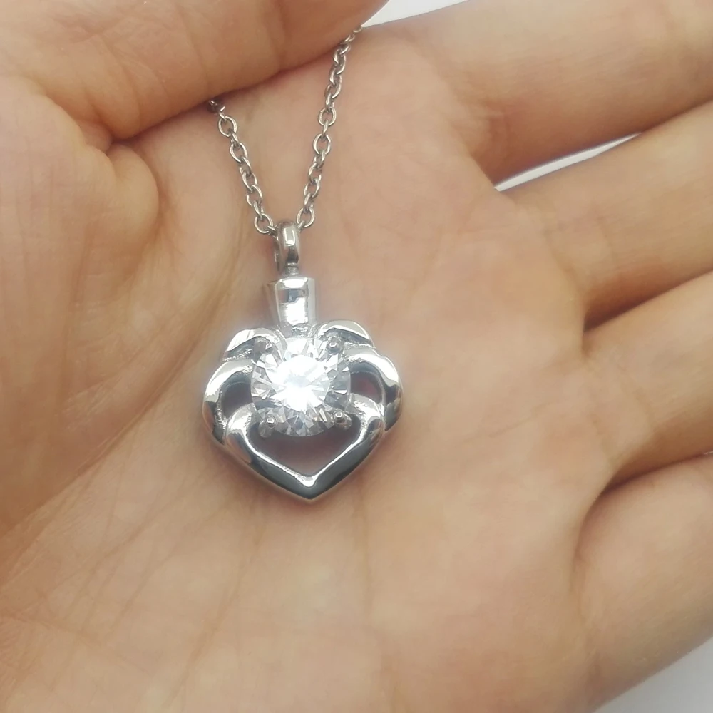 Полый медальон-сувенир ювелирные изделия Crytal в сердце кулон для праха P976 |
