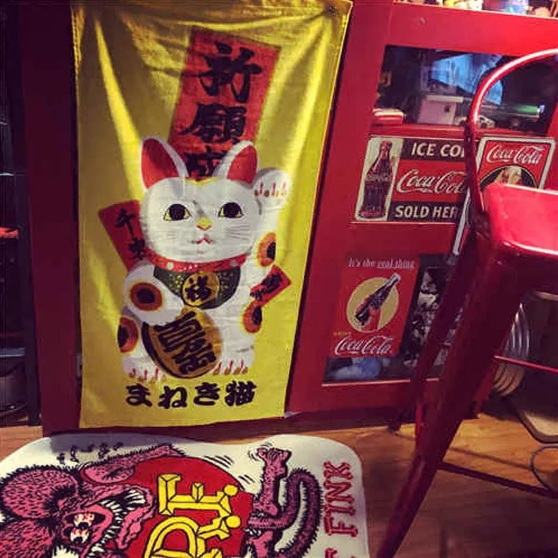 LDAJMW японский линия River Island страна поздравления Lucky Cat Ванна Полотенца