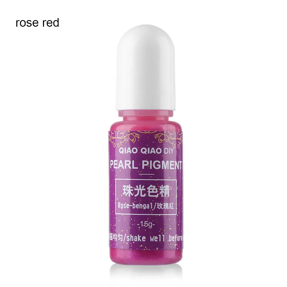 rose red 15 г/бутылка пигмент эпоксидная УФ Смола Сделай Сам ручной работы художественные поделки окрашивающий краситель Сделай Сам краситель мыло Изготовление ювелирных изделий - Цвет: rose red