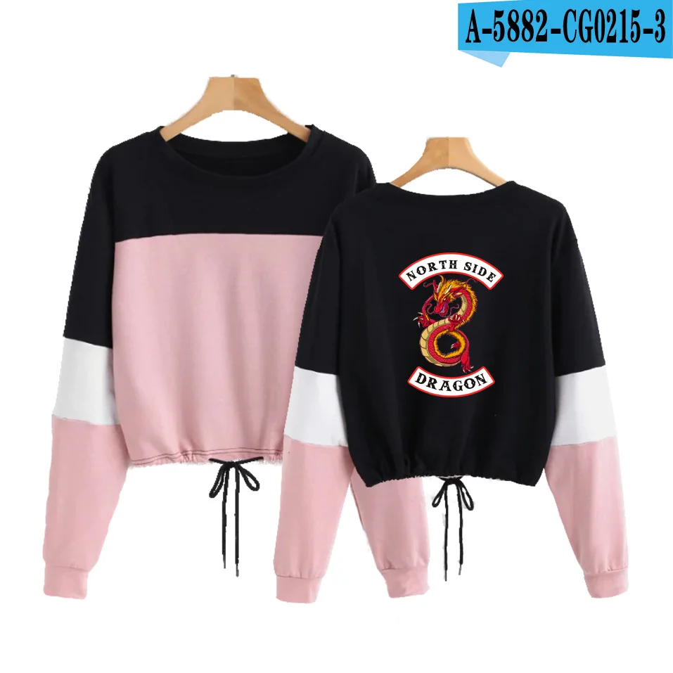 pink FRDUN Tommee модная новая толстовка с длинными рукавами и круглым вырезом в стиле ривердейла, женская одежда в стиле хип-хоп - Цвет: pink