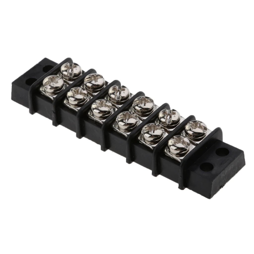

4 Pieces Black Marine Boat 30A DC 12V Terminal Block Bus Bar With Screws 6 Way Position Corrosion Resistant Boats