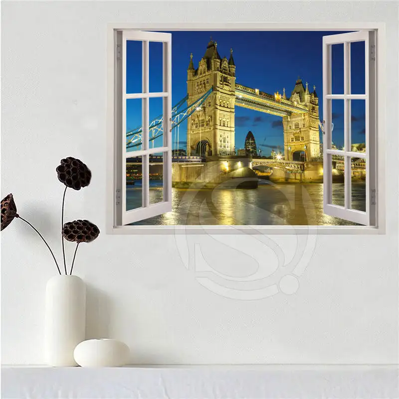 Пользовательские холст плакат Тауэрский Мост в Лондоне окне ткань печать