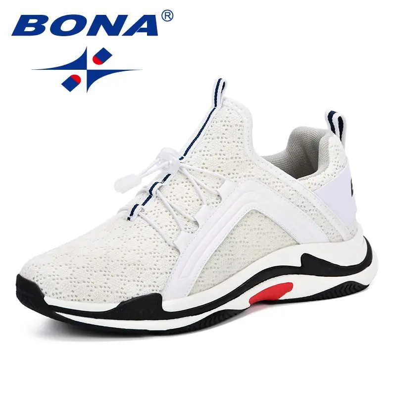 WHITE BONA/мужская повседневная обувь; коллекция года; Летняя обувь на плоской подошве; дышащая сетчатая обувь для мужчин; светильник; модная обувь для влюбленных; мужские кроссовки; zapatos hombre - Цвет: WHITE