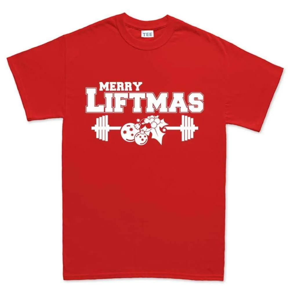 Новое поступление 2018 Мужская футболка новая с надписью Merry Liftmas подарок для