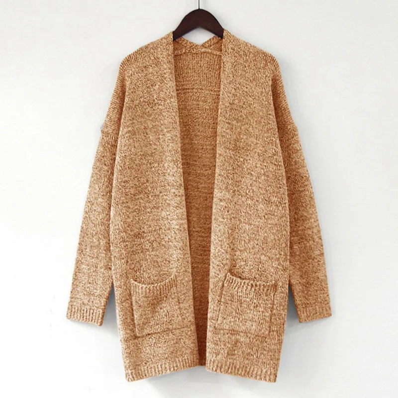 style-1 khaki Laamei длинный кардиган женский вязаное с длинными рукавами твист джемпер кардиганы осень зима женские свитера Mujer Invierno - Цвет: style-1 khaki