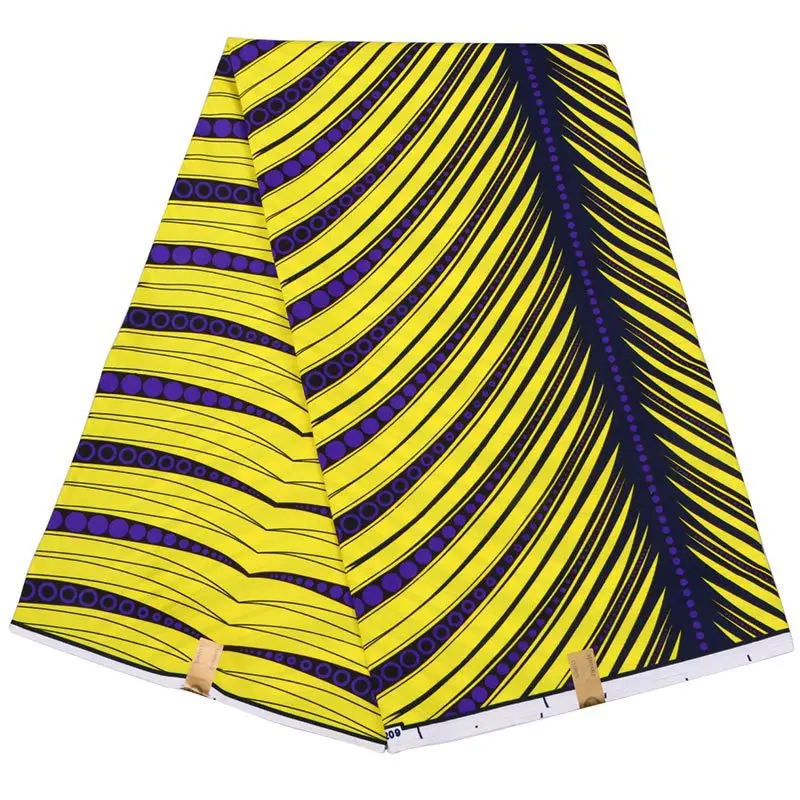 Mylb желтая полосатая печатная африканская ткань для женского платья пэчворк binta