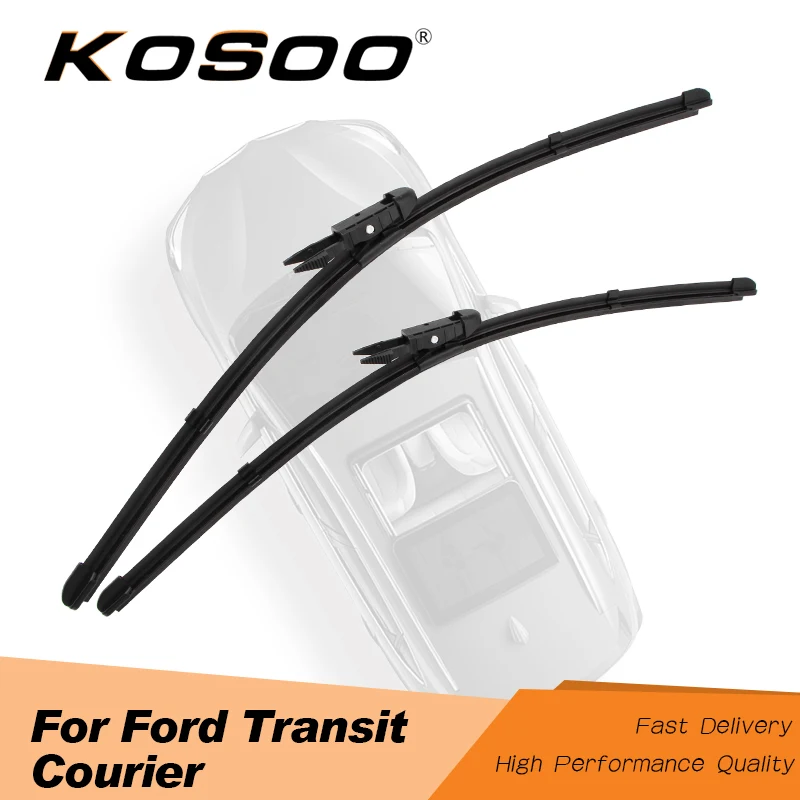 

KOSOO For Ford Transit Courier 28"+16" 2014 2015 2016 Car Windscreen Wiper Blade Clean The Windshield Fit Pinch Tab Arms Styling