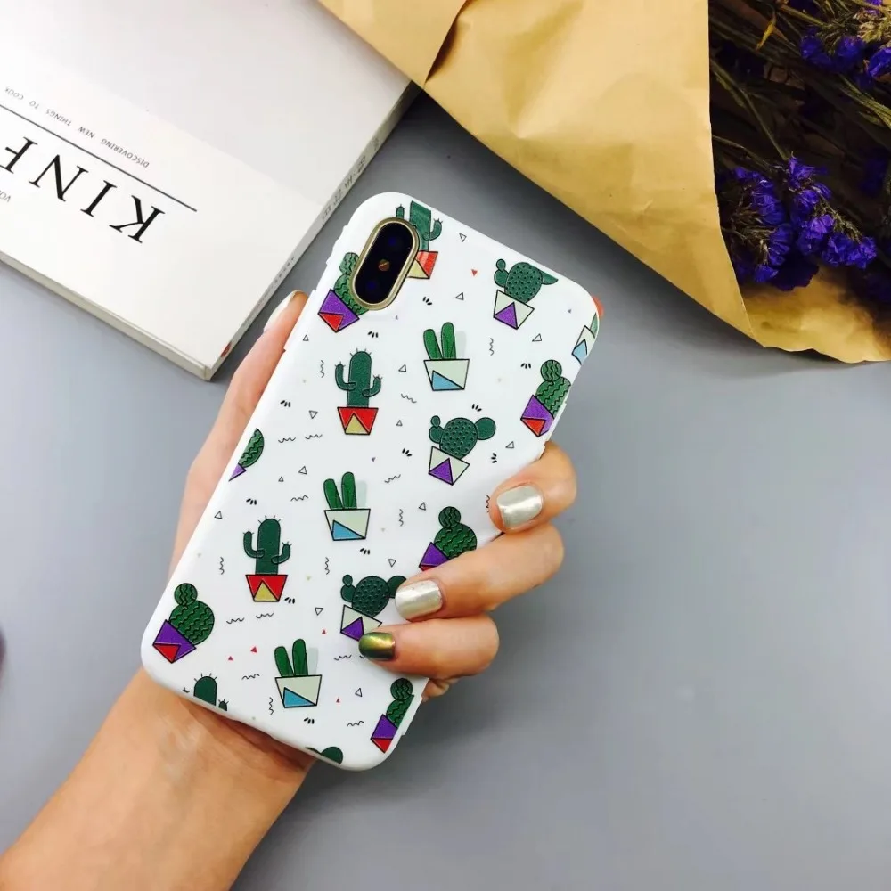 BUNA корейский Модный Полосатый чехол для телефона в форме кактуса Apple Iphone X 8 6 6s 6plus