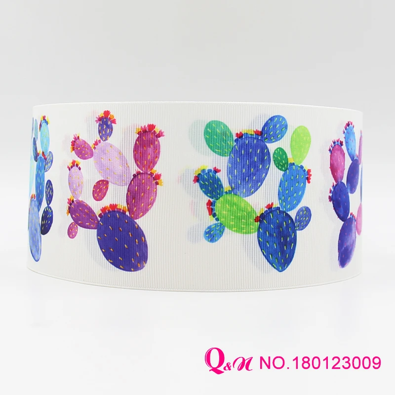 

Репсовая лента Q & N с принтом кактуса, тесьма для завязывания волос, 16 мм, 22 мм, 25 мм, 38 мм, 50 мм, 75 мм, 50 ярдов/рулон