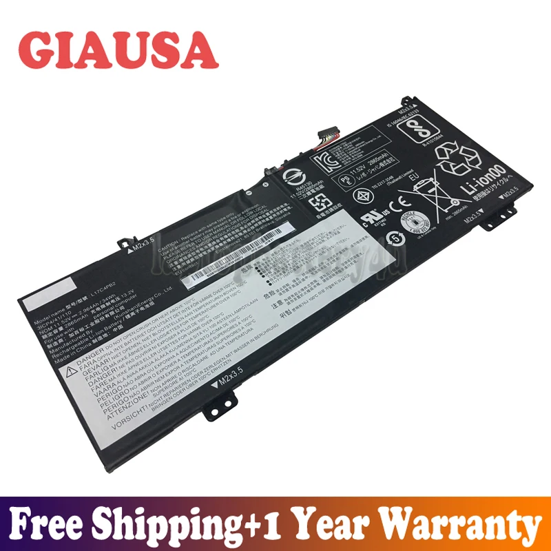 GIAUSA Новый 11 52 V 34Wh 2.964Ah L17C4PB2 Аккумулятор для Lenovo IdeaPad 530S 14IKB Flex 6 L17M4PB2 5B10Q22883 5B10Q22882